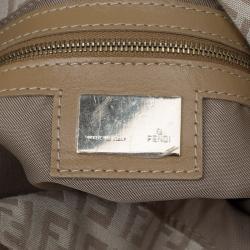 Pre Owned Fendi Beige Zucchino Canvas Mama Forever Shoulder Bag