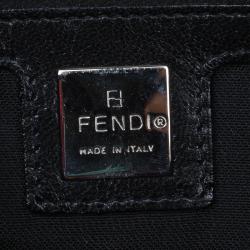 Pre Owned Fendi Black Velvet Long Baguette Shoulder Bag