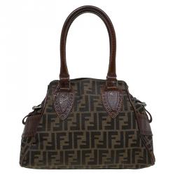 Pre Owned Fendi Brown Zucca Canvas Chef De Jour Bag