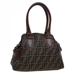 Pre Owned Fendi Brown Zucca Canvas Chef De Jour Bag