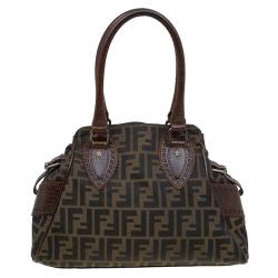 Pre Owned Fendi Brown Zucca Canvas Chef De Jour Bag