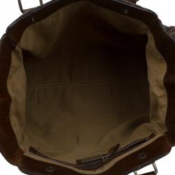 Pre Owned Fendi Brown Zucca Canvas Chef De Jour Bag