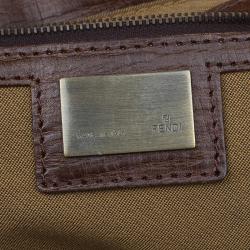 Pre Owned Fendi Brown Zucca Canvas Chef De Jour Bag
