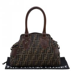 Pre Owned Fendi Brown Zucca Canvas Chef De Jour Bag