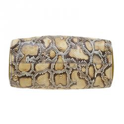 Pre Owned Fendi Yellow Honey Python Leather Large Chameleon Satchel