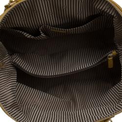 Pre Owned Fendi Yellow Honey Python Leather Large Chameleon Satchel