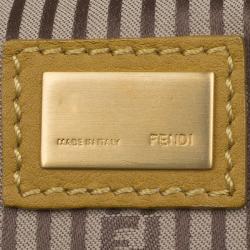 Pre Owned Fendi Yellow Honey Python Leather Large Chameleon Satchel