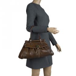 Pre Owned Fendi Brown Leather Medium Magic Satchel