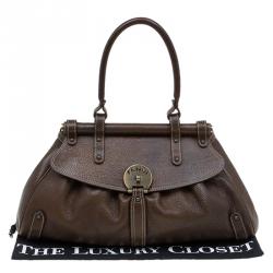 Pre Owned Fendi Brown Leather Medium Magic Satchel
