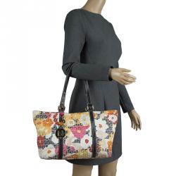 Pre Owned Fendi Multicolor Zucchino Canvas Superstar Shopping Tote
