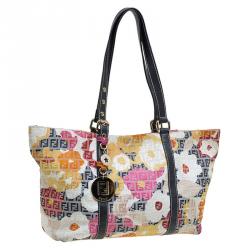 Pre Owned Fendi Multicolor Zucchino Canvas Superstar Shopping Tote