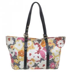 Pre Owned Fendi Multicolor Zucchino Canvas Superstar Shopping Tote