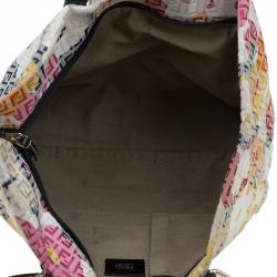 Pre Owned Fendi Multicolor Zucchino Canvas Superstar Shopping Tote