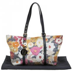 Pre Owned Fendi Multicolor Zucchino Canvas Superstar Shopping Tote