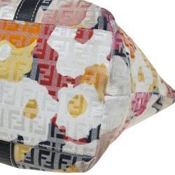 Pre Owned Fendi Multicolor Zucchino Canvas Superstar Shopping Tote