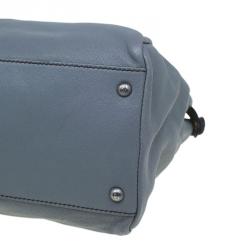 Pre Owned Fendi Grey Leather Python Lined Large Peekaboo Top Handle Bag