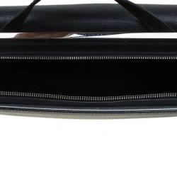 Pre Owned Fendi Black/Silver Textured Leather Small Color Block Demi Jour Shoulder Bag