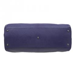 Pre Owned Fendi Purple Leather Large Peekaboo Top Handle Bag