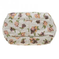 Pre Owned Fendi Beige Zucca Rose Print Canvas Chef Shopper Tote