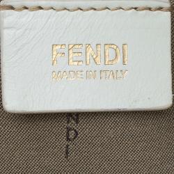 Pre Owned Fendi Beige Zucca Rose Print Canvas Chef Shopper Tote