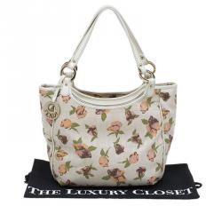 Pre Owned Fendi Beige Zucca Rose Print Canvas Chef Shopper Tote