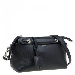 Pre Owned Fendi Black Leather Mini By The Way Crossbody Bag