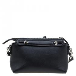 Pre Owned Fendi Black Leather Mini By The Way Crossbody Bag