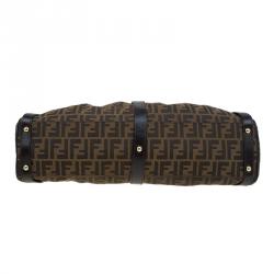 Pre Owned Fendi Tobacco Zucca Canvas and Leather Large Magic Bag