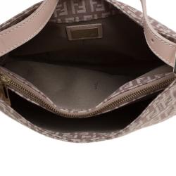 Pre Owned Fendi Pink Zucchino Canvas Hobo
