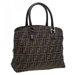 Pre Owned Fendi Tobacco Zucca Canvas Tote