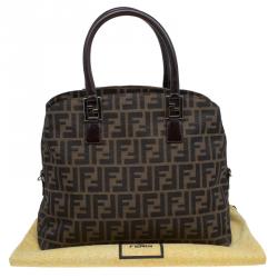 Pre Owned Fendi Tobacco Zucca Canvas Tote