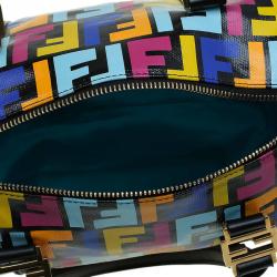 Pre Owned Fendi Multicolor Zucca Coated Canvas Bauletto Boston Bag 