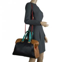 Pre Owned Fendi Multicolor Leather Large Chameleon Satchel