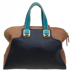 Pre Owned Fendi Multicolor Leather Large Chameleon Satchel