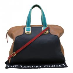 Pre Owned Fendi Multicolor Leather Large Chameleon Satchel