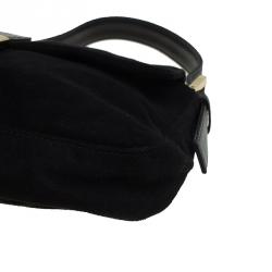 Pre Owned Fendi Black Suede Baguette Shoulder Bag