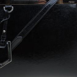 Pre Owned Fendi Black Saffiano Leather Small 2Jours Tote