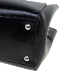 Pre Owned Fendi Black Saffiano Leather Small 2Jours Tote