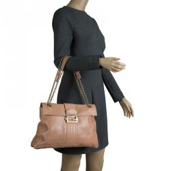 Pre Owned Fendi Beige Leather Maxi Baguette Flap Shoulder Bag