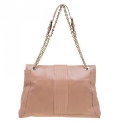 Pre Owned Fendi Beige Leather Maxi Baguette Flap Shoulder Bag