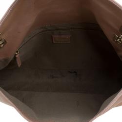 Pre Owned Fendi Beige Leather Maxi Baguette Flap Shoulder Bag