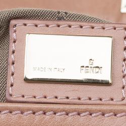 Pre Owned Fendi Beige Leather Maxi Baguette Flap Shoulder Bag