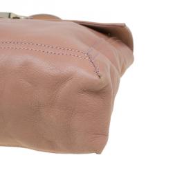 Pre Owned Fendi Beige Leather Maxi Baguette Flap Shoulder Bag