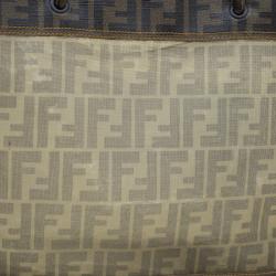 Pre Owned Fendi Tobacco Zucca Mesh and Coated Canvas Tote