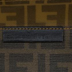 Pre Owned Fendi Tobacco Zucca Mesh and Coated Canvas Tote