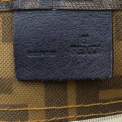 Pre Owned Fendi Tobacco Zucca Mesh and Coated Canvas Tote