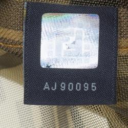 Pre Owned Fendi Tobacco Zucca Mesh and Coated Canvas Tote