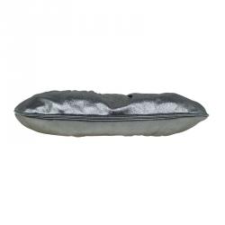 Pre Owned Fendi Metallic Grey Leather Cutout Handle Clutch