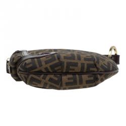 Pre Owned Fendi Tobacco Zucca Canvas Small Oyster Hobo