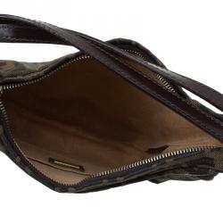 Pre Owned Fendi Tobacco Zucca Canvas Small Oyster Hobo